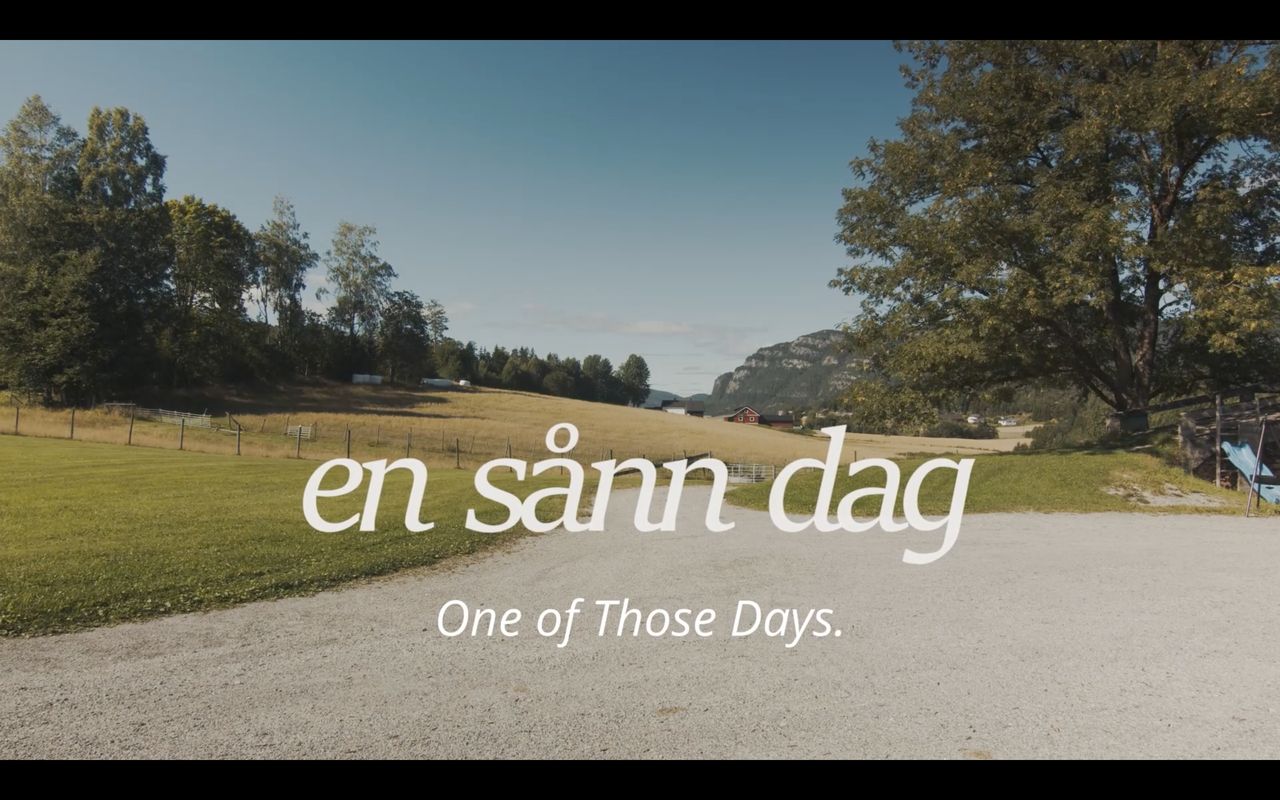 En Sånn Dag (One of Those Days) — title frame. Director of Photography Patrick D. A. Webb.
